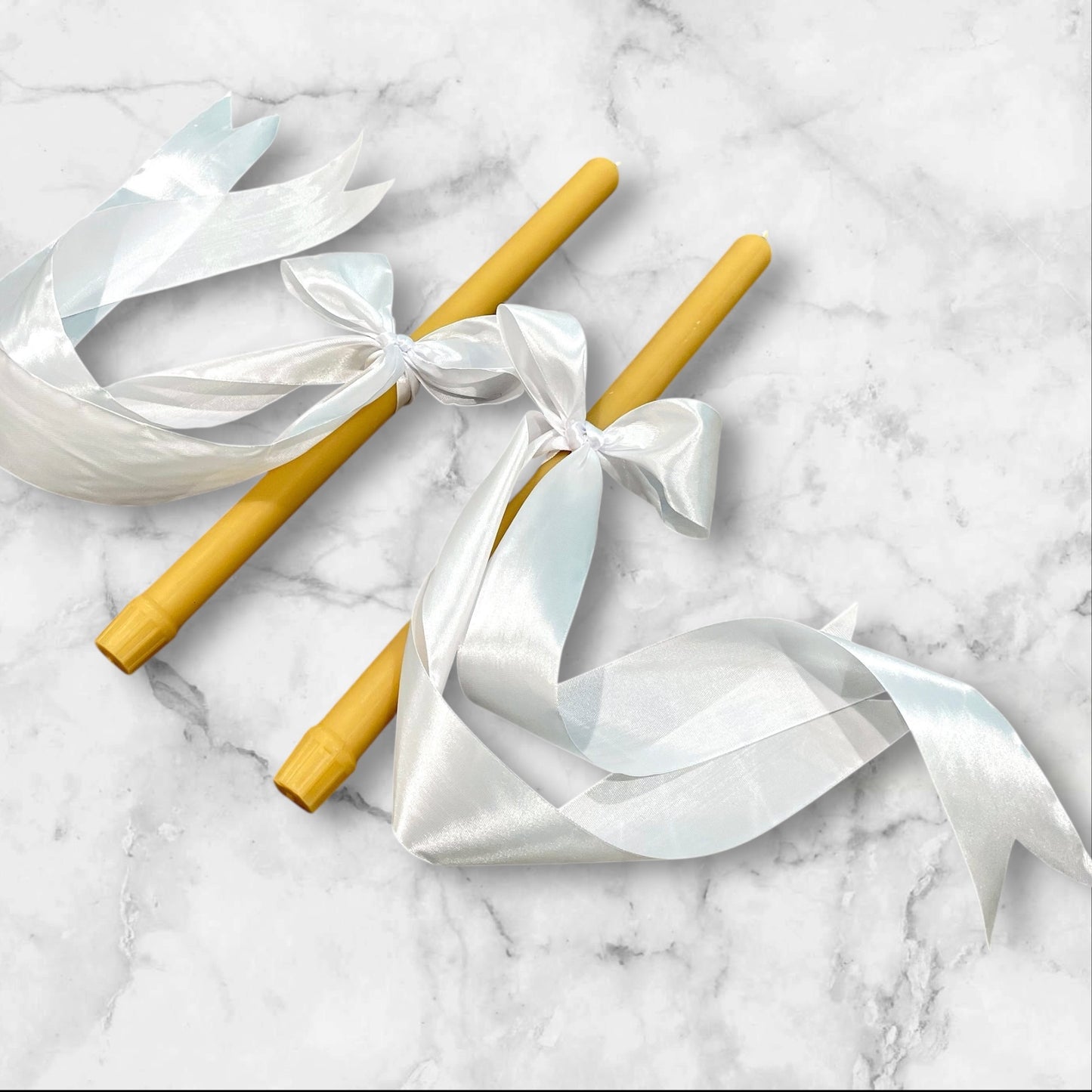 Traditional Baptism Candles - Set of Two (13 in)