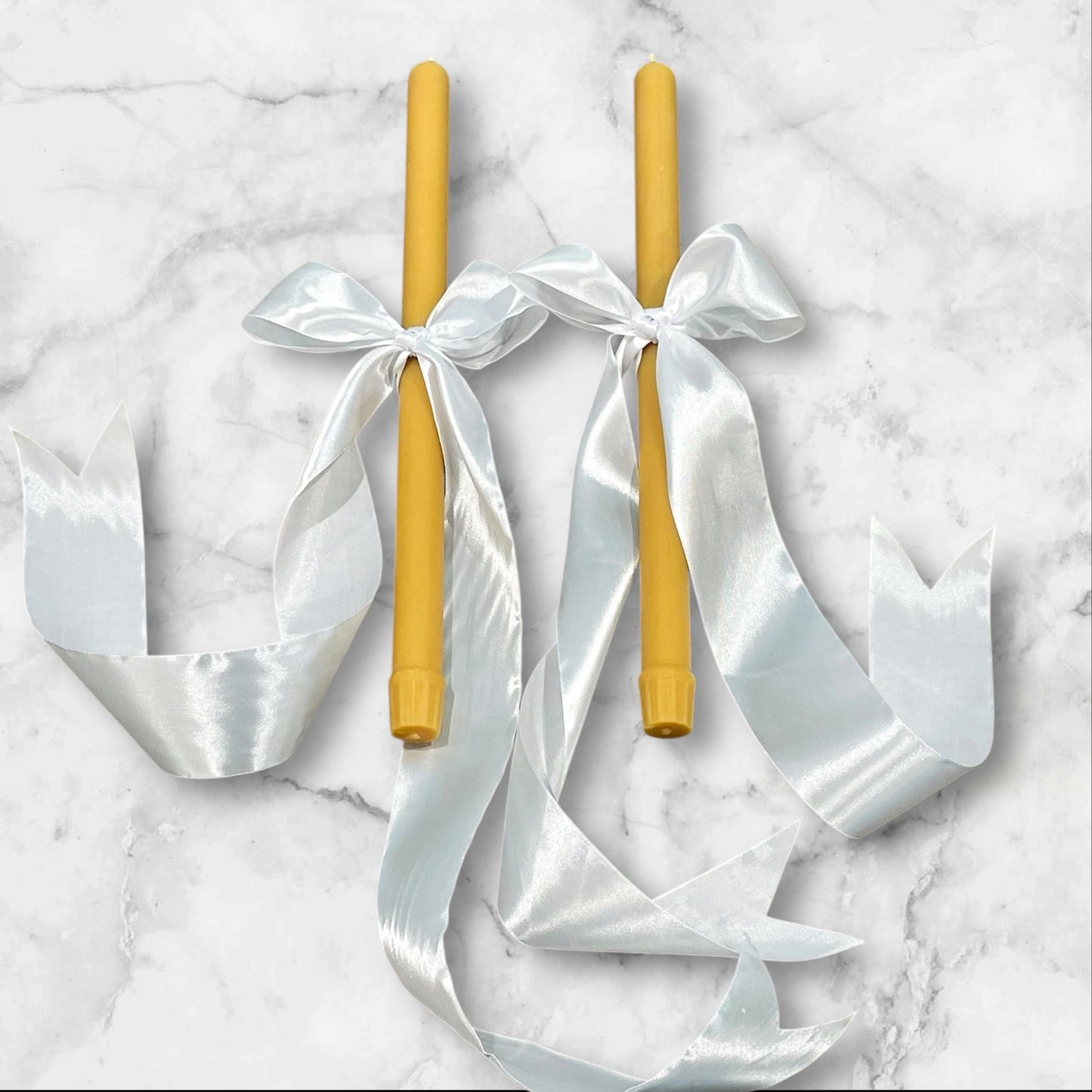 Traditional Baptism Candles - Set of Two (13 in)