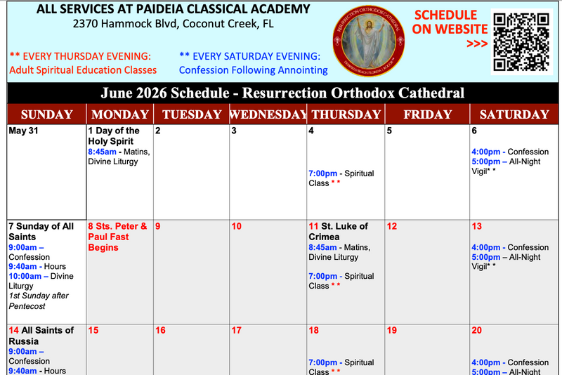 Service schedule preview